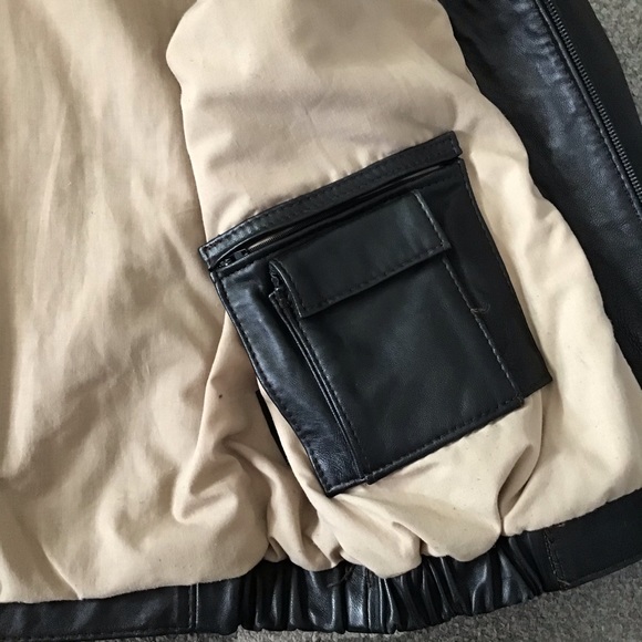 Oversized Leather jacket bomber large top gun mens izod vintage - Picture 9 of 13